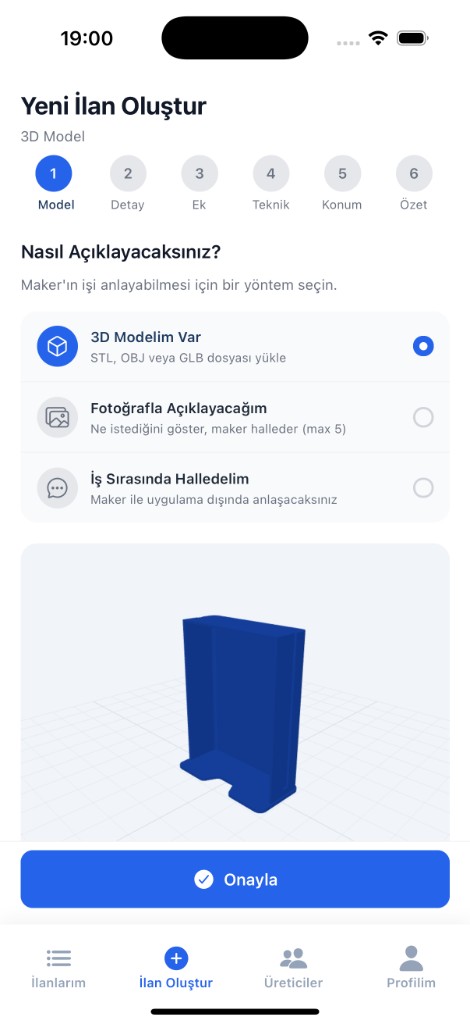 İlan Oluşturma Ekranı