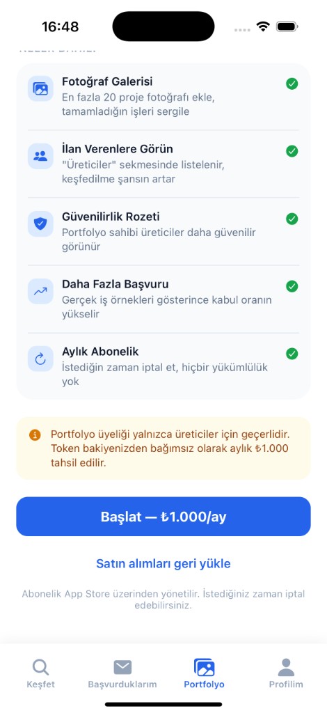 Üretici Portfolyosu